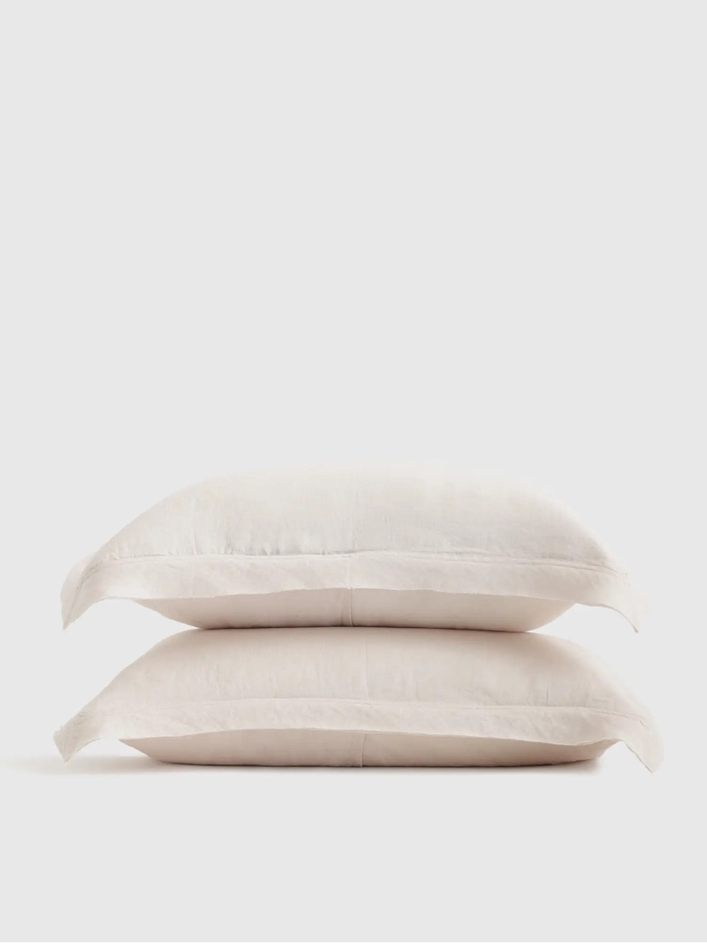 QUINCE European Linen Double Flange Sham Set Standard Sand 8011